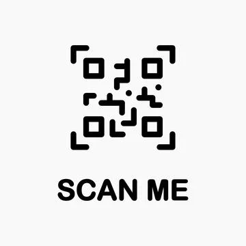 QR code icon. Scan me symbol. Barcode vector illustration. Stock Illustration