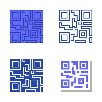 Qr code icon set in flat and line style Stock-Illustration