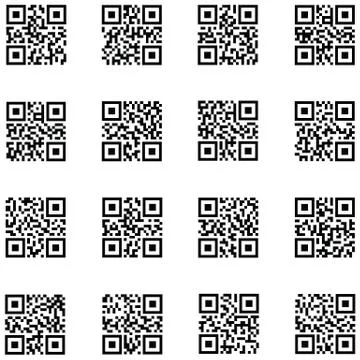 Qr code icon set Illustrazione stock