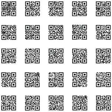 Qr code icon set Illustrazione stock