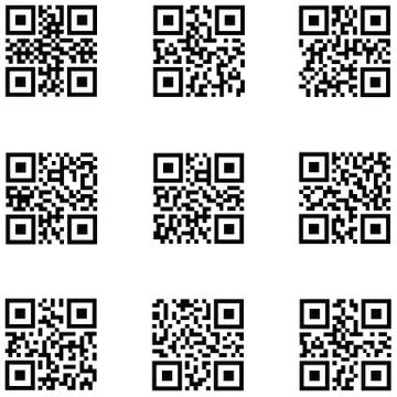 Qr code icon set Stock Illustration