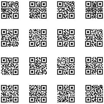 Qr code icon set Illustrazione stock