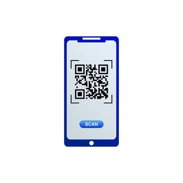 QR code icon on smartphone screen. Vector illustration. Stock Illustration