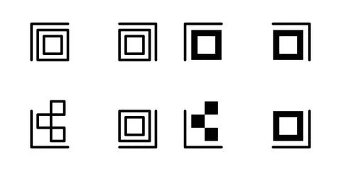 QR code icon. Style is flat and line symbol イラスト素材