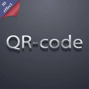 Qr code icon symbol. 3D style. Trendy, modern design with space for your text . Stock Illustration