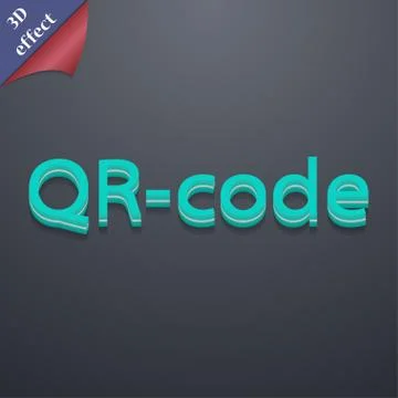 Qr code icon symbol. 3D style. Trendy, modern design with space for your text . 스톡 일러스트