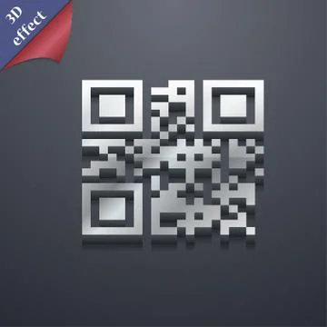 Qr code icon symbol. 3D style. Trendy, modern design with space for your text . Stock Illustration