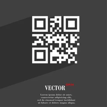 Qr code icon symbol Flat modern web design with long shadow and space for you Illustrazione stock