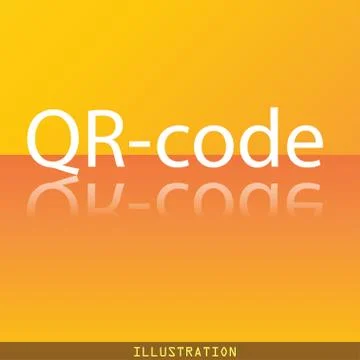 Qr code icon symbol Flat modern web design with reflection and space for your te Illustrazione stock