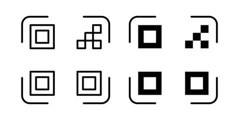 QR code icon symbol. Flat Vector illustration 스톡 일러스트