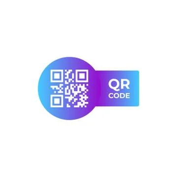 QR code icon in trendy flat style isolated on white background. Symbol for yo Stock Illustration