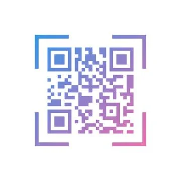 QR code icon in trendy flat style isolated on white background. Symbol for yo Illustrazione stock