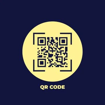QR code icon in trendy flat style isolated on dark background. Symbol for you Stockillustratie