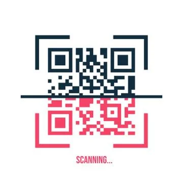 QR code icon in trendy flat style isolated on white background. Symbol for yo Illustrazione stock