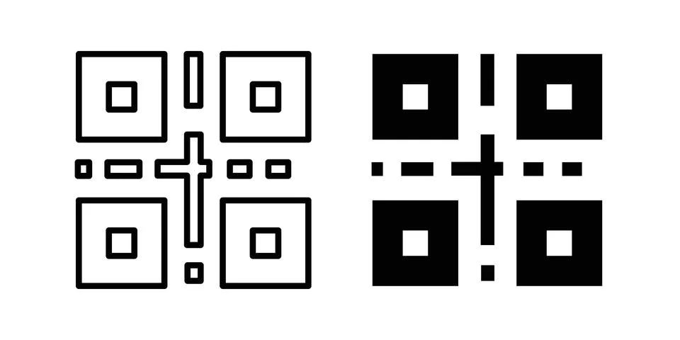 QR code icon vector design illustrations Illustrazione stock