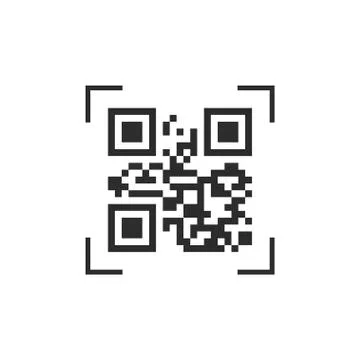 QR Code icon. Vector illustration, flat design. Stock Illustration