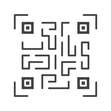 Qr Code icon vector image. 스톡 일러스트