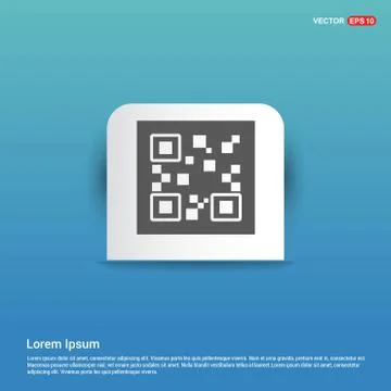 Qr code icons - Blue Sticker button 스톡 일러스트