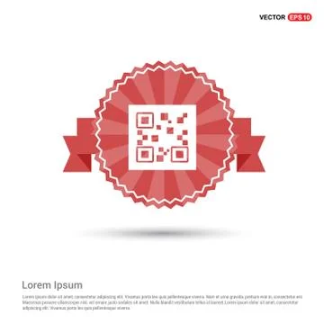 Qr code icons - Red Ribbon banner Illustrazione stock