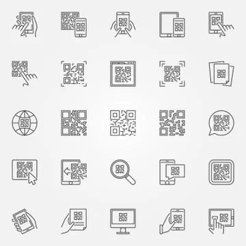 QR Code icons set. Vector collection of quick response code conc イラスト素材