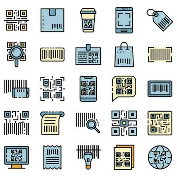 QR code icons set vector flat Illustrazione stock