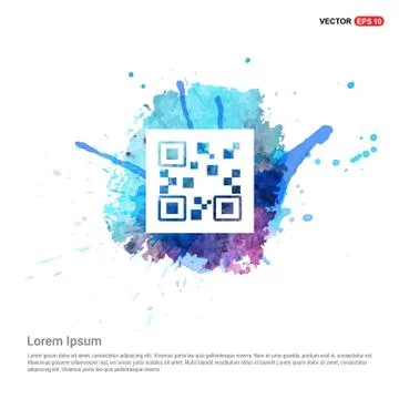 Qr code icons - Watercolor Background 스톡 일러스트