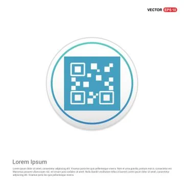 Qr code icons - white circle button Stock Illustration
