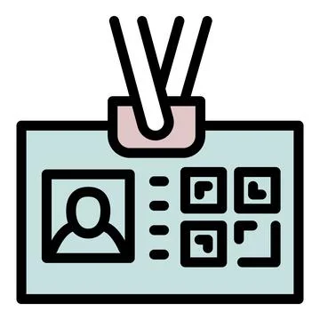 QR code id card icon outline vector. Mobile scan Illustrazione stock