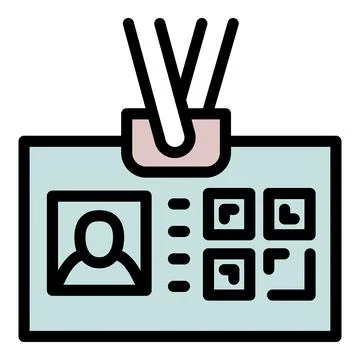 QR code id card icon outline . Mobile scan Illustrazione stock