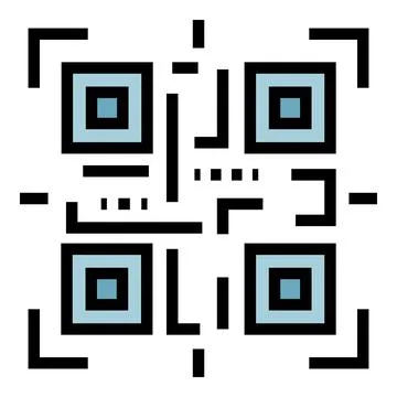 QR code identification icon color outline vector 스톡 일러스트