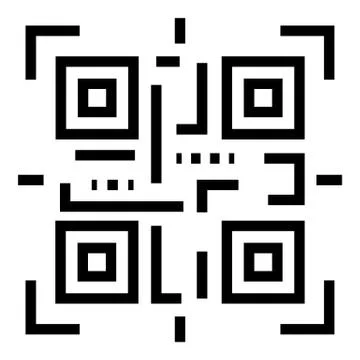 QR code identification icon, outline style Illustrazione stock
