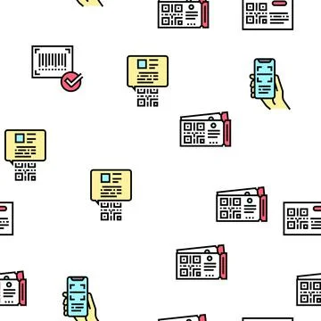 Qr Code Identification Vector Seamless Pattern Illustrazione stock