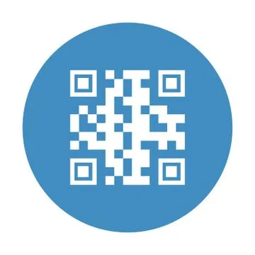 Qr code inside circle vector design Stock Illustration