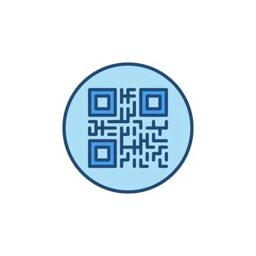 QR Code inside Circle vector concept colored icon Stock Illustration