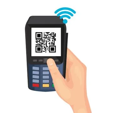 Qr code inside dataphone vector design Illustrazione stock