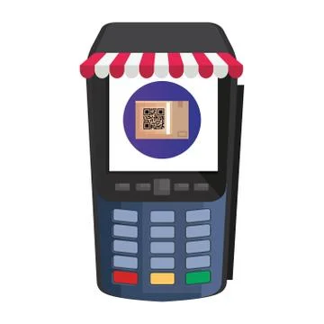 Qr code inside dataphone vector design 스톡 일러스트