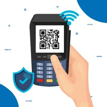 Qr code inside dataphone vector design イラスト素材