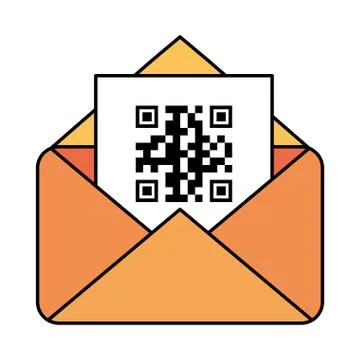 Qr code inside envelope vector design 스톡 일러스트