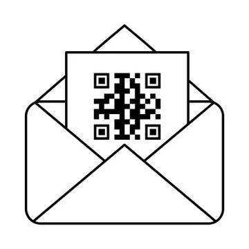 Qr code inside envelope vector design Stock Illustration
