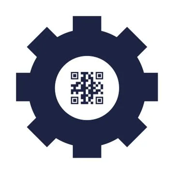 Qr code inside gear vector design Stock-Illustration