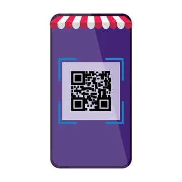 Qr code inside smarpthone vector design Stock-Illustration