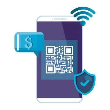 Qr code inside smarpthone vector design Stock Illustration