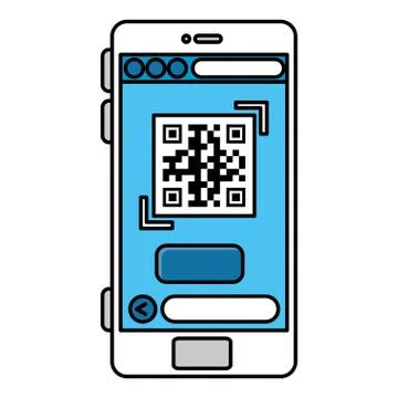 Qr code inside smartphone vector design 스톡 일러스트