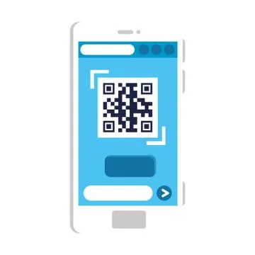 Qr code inside smartphone vector design Illustrazione stock