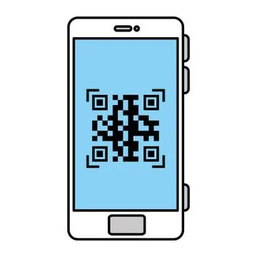 Qr code inside smartphone vector design Stock Illustration