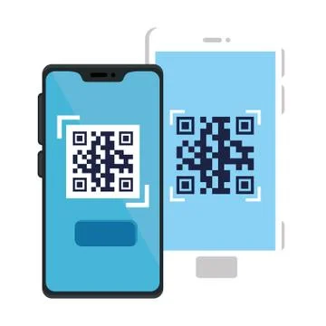 Qr code inside smartphone vector design Stock Illustration