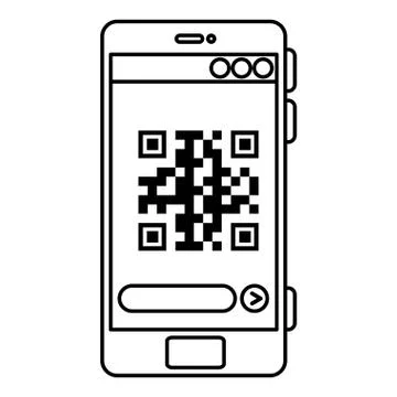 Qr code inside smartphone vector design 스톡 일러스트