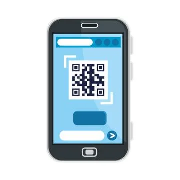 Qr code inside smartphone vector design 스톡 일러스트