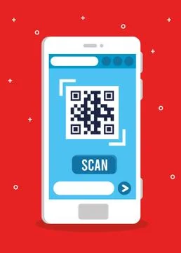Qr code inside smartphone vector design Stock-Illustration