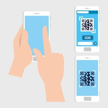 Qr code inside smartphones vector design Stock Illustration